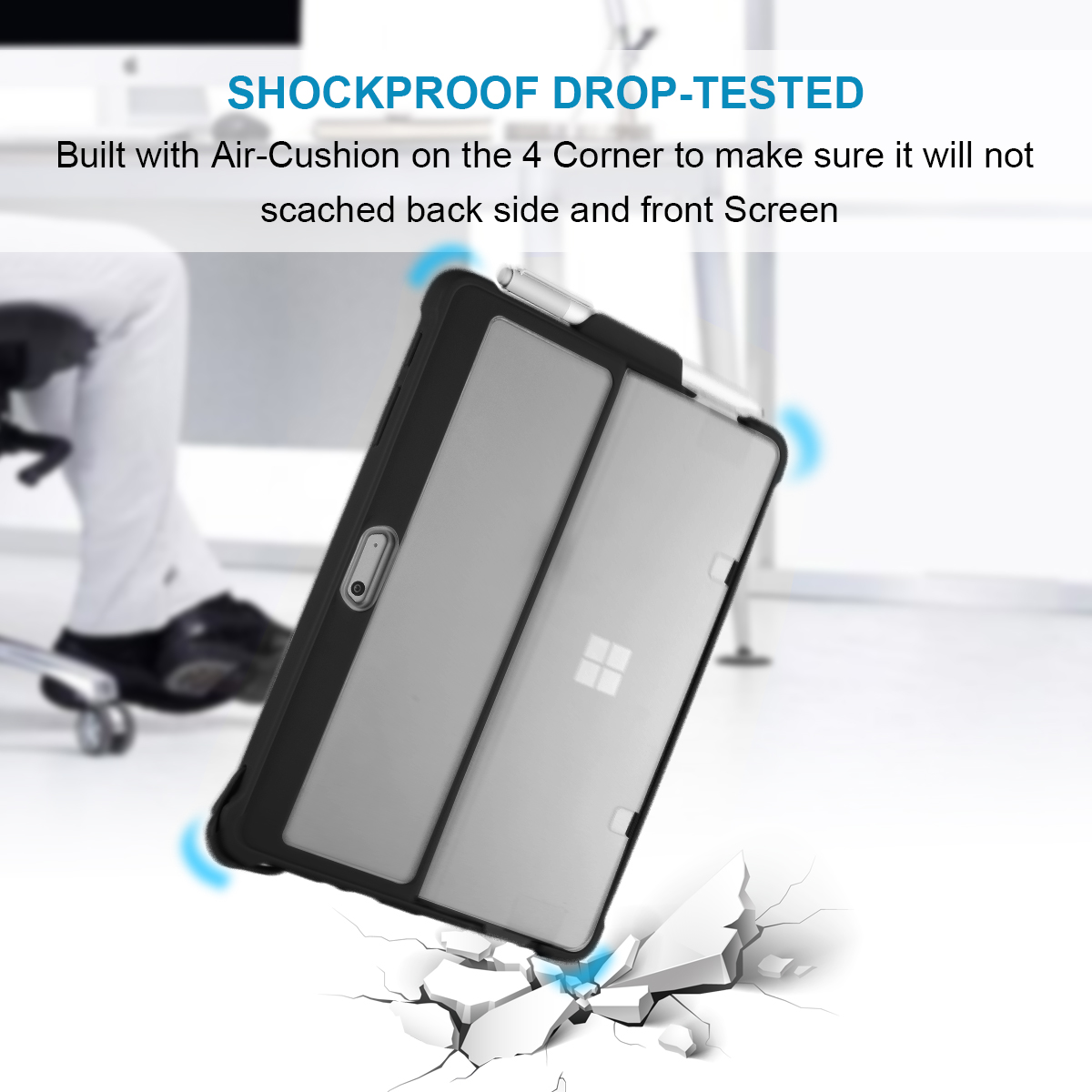 Shockproof TPU Rugged Stand Protective Covers with Kickstand Case for Microsoft Surface Go1/Go2 / Go3 2021